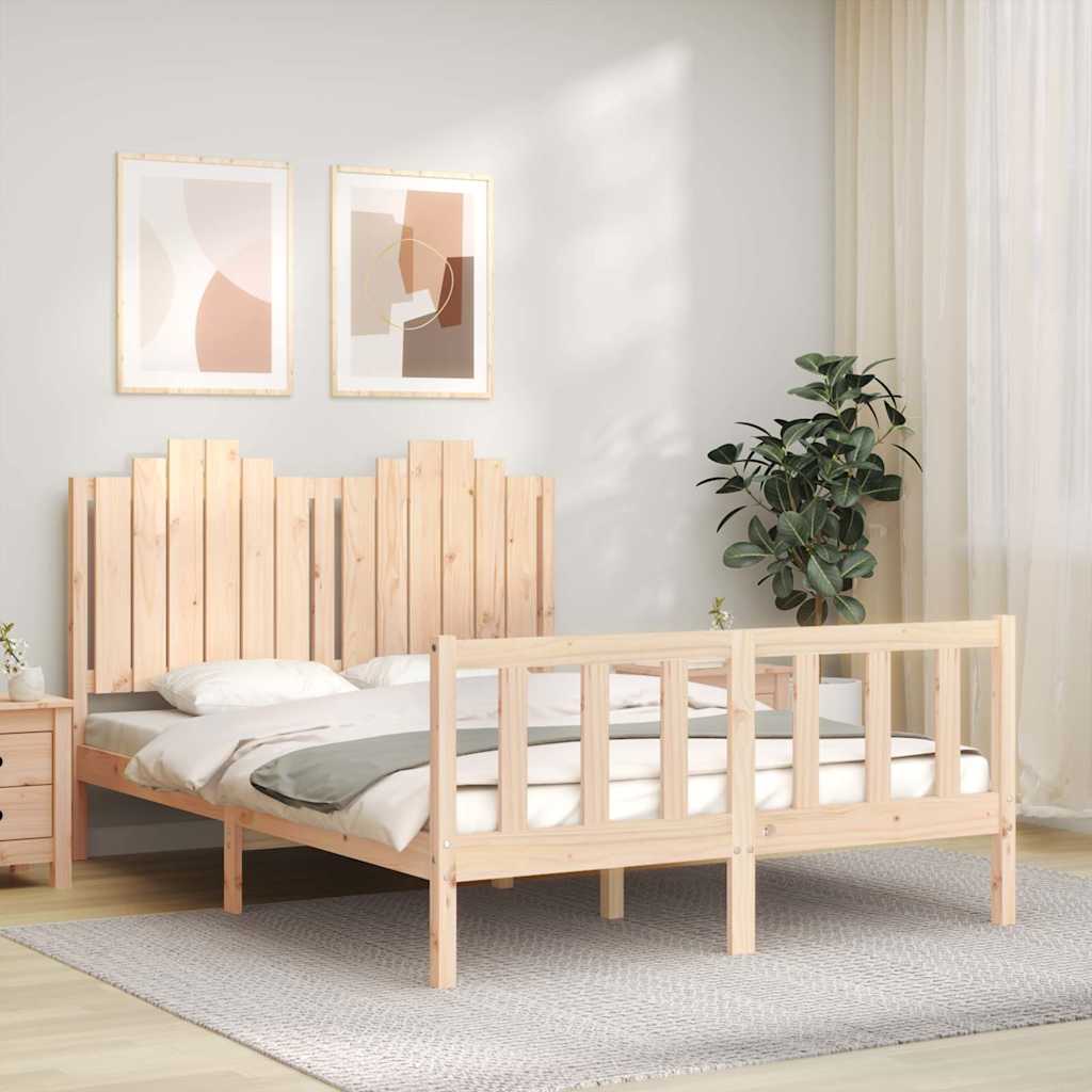 Cadre de lit sans matelas 140x200 cm bois massif de pin - XIOS