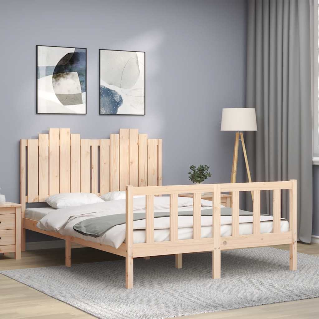 Cadre de lit sans matelas 140x200 cm bois massif de pin - XIOS