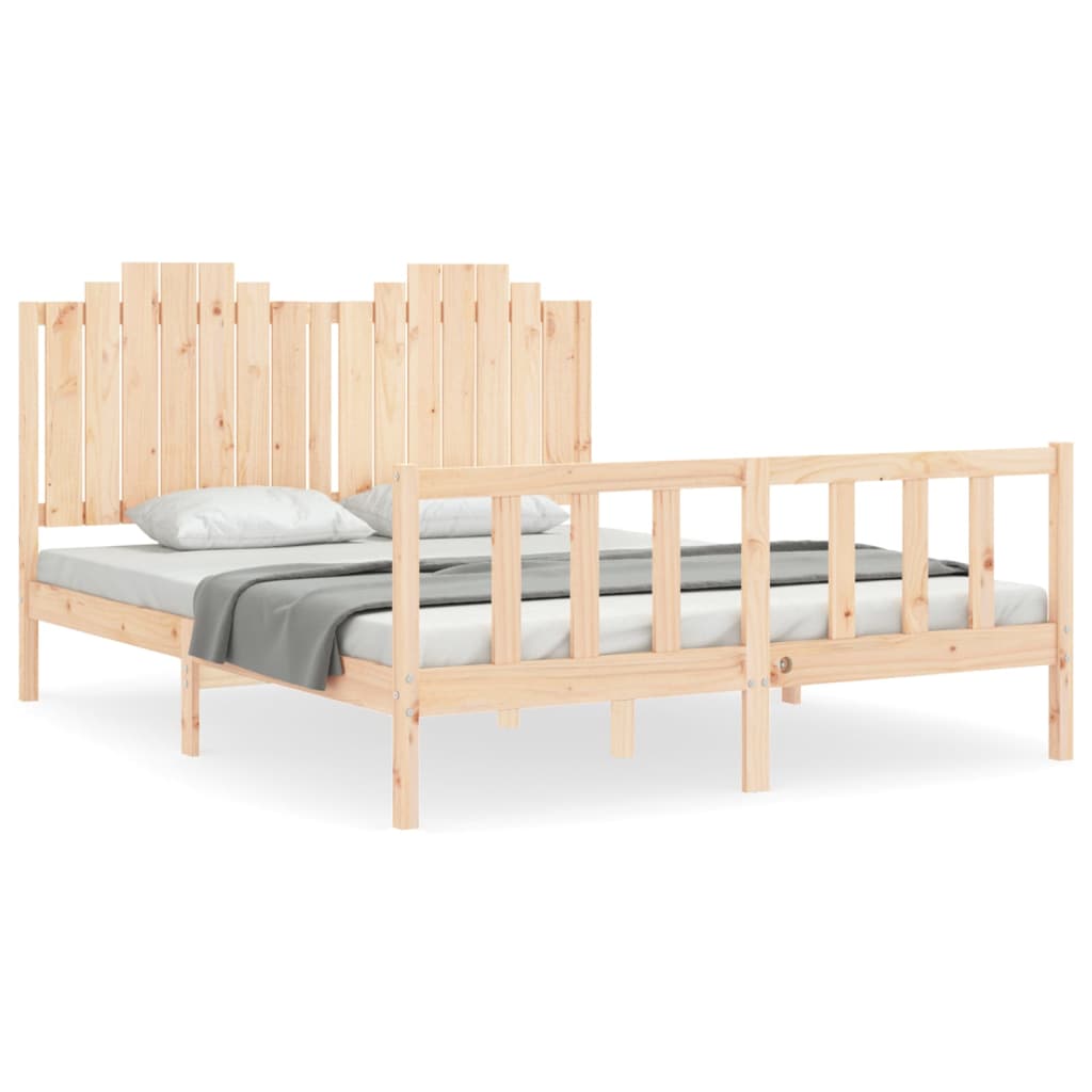 Cadre de lit sans matelas 160x200 cm bois massif de pin - XIOS