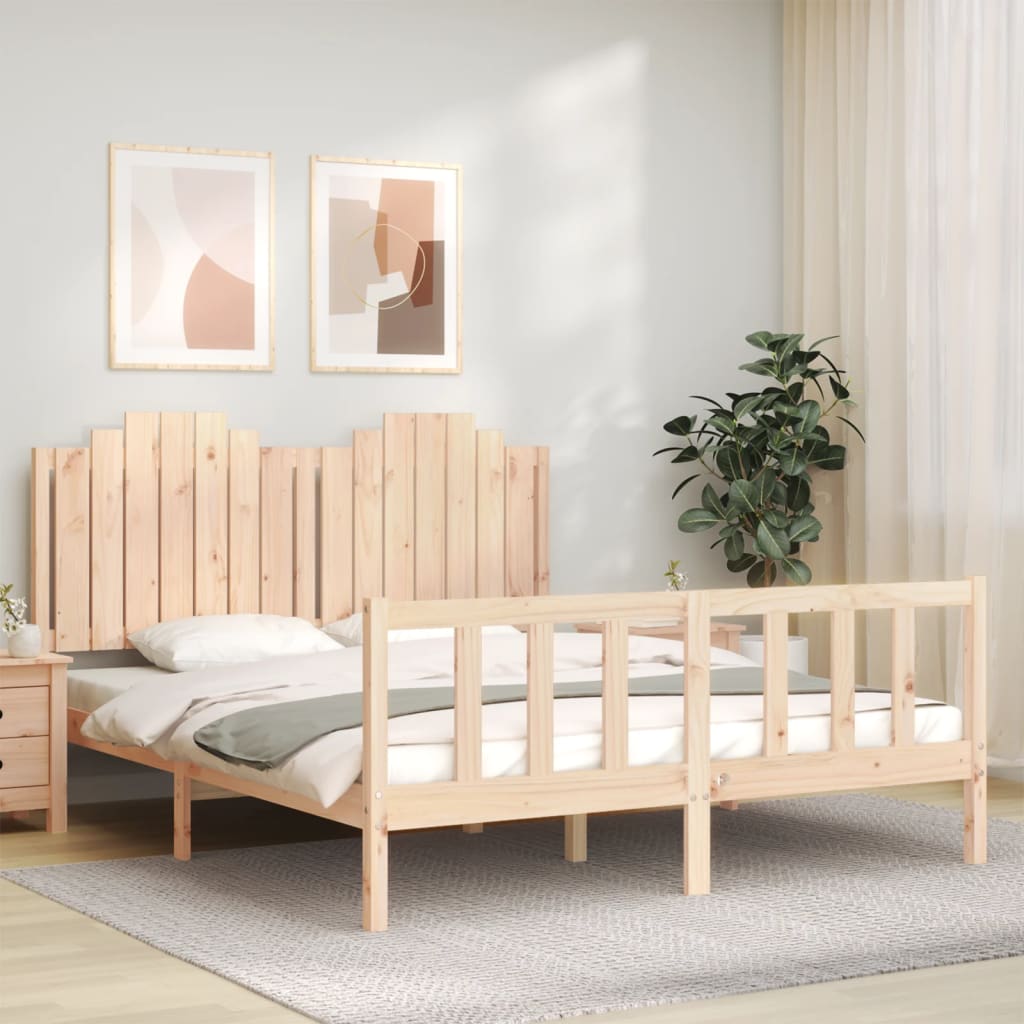 Cadre de lit sans matelas 160x200 cm bois massif de pin - XIOS