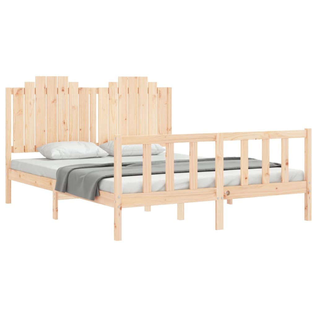 Cadre de lit sans matelas 160x200 cm bois massif de pin - XIOS