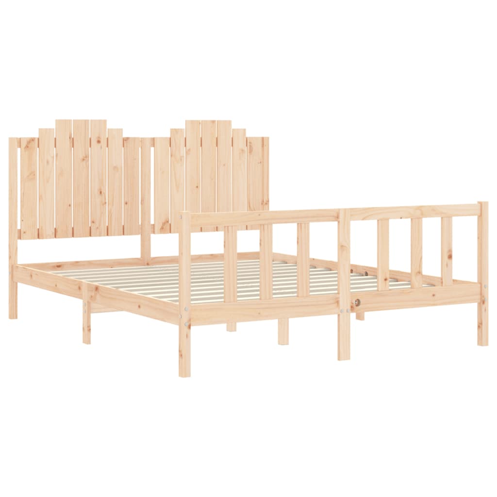 Cadre de lit sans matelas 160x200 cm bois massif de pin - XIOS