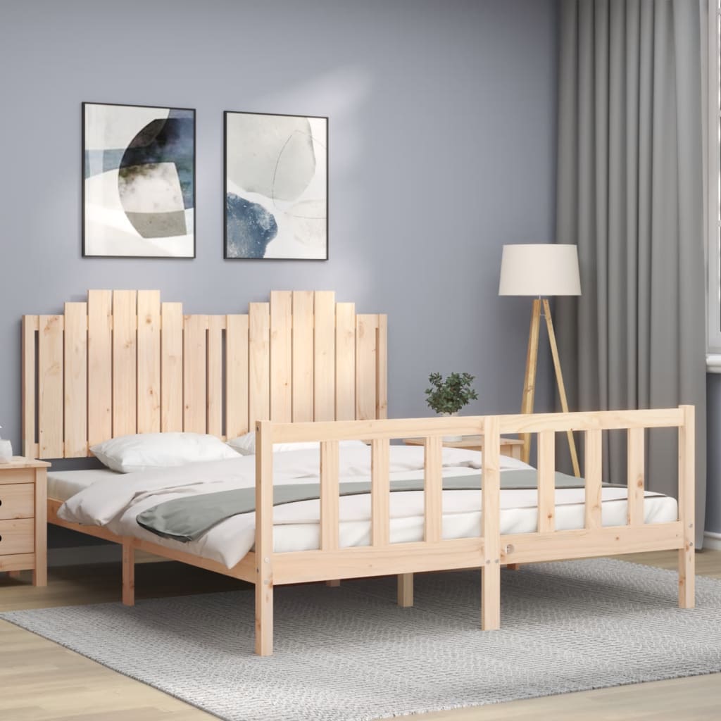 Cadre de lit sans matelas 160x200 cm bois massif de pin - XIOS