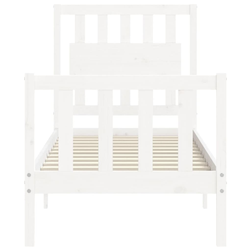 Cadre de lit sans matelas blanc bois de pin massif - XIOS