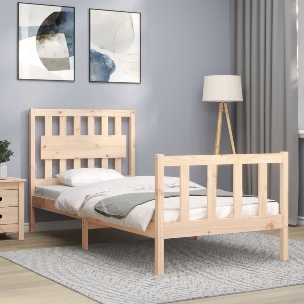 Cadre de lit sans matelas 90x200 cm bois de pin massif - XIOS