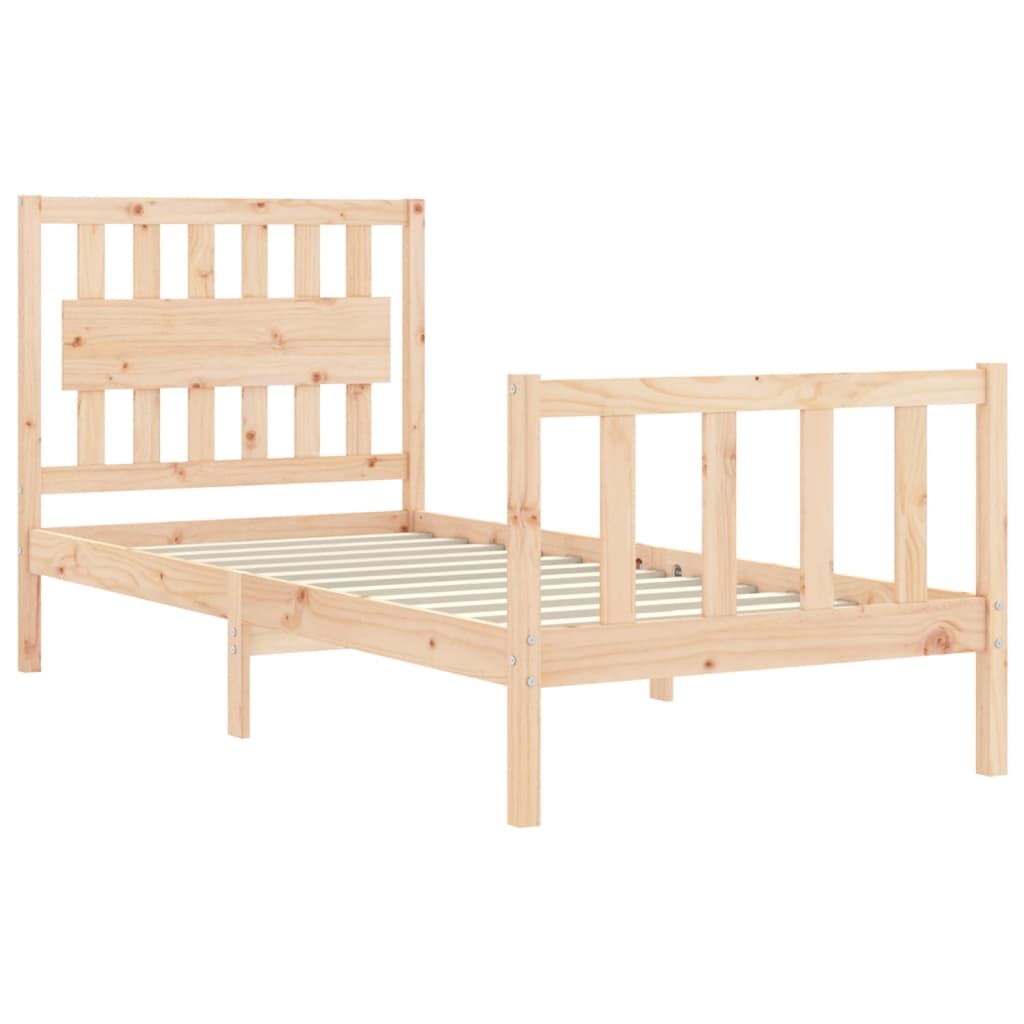 Cadre de lit sans matelas 90x200 cm bois de pin massif - XIOS