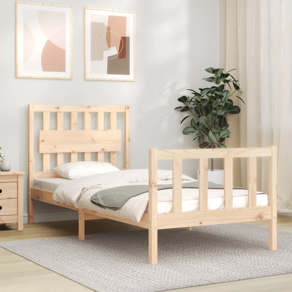 Cadre de lit sans matelas 90x200 cm bois de pin massif - XIOS