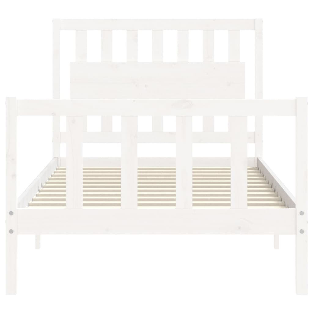 Cadre de lit sans matelas blanc 100x200 cm bois de pin massif - XIOS