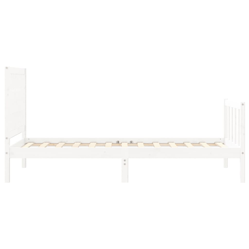 Cadre de lit sans matelas blanc 100x200 cm bois de pin massif - XIOS