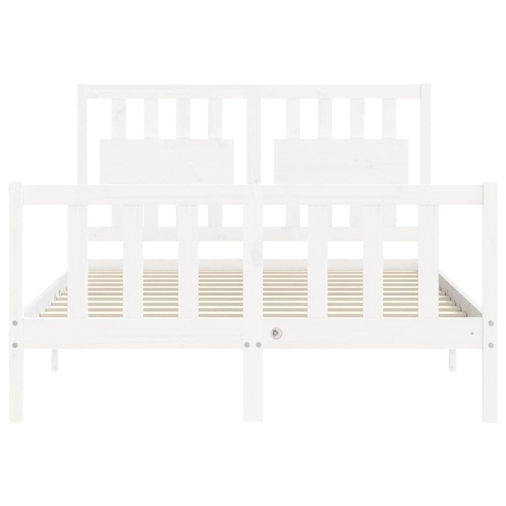 Cadre de lit sans matelas blanc 120x200 cm bois de pin massif - XIOS