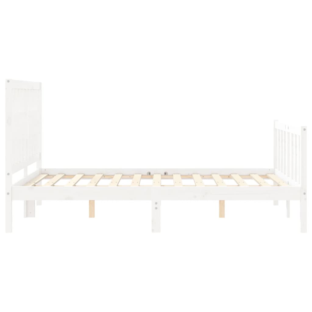 Cadre de lit sans matelas blanc 120x200 cm bois de pin massif - XIOS
