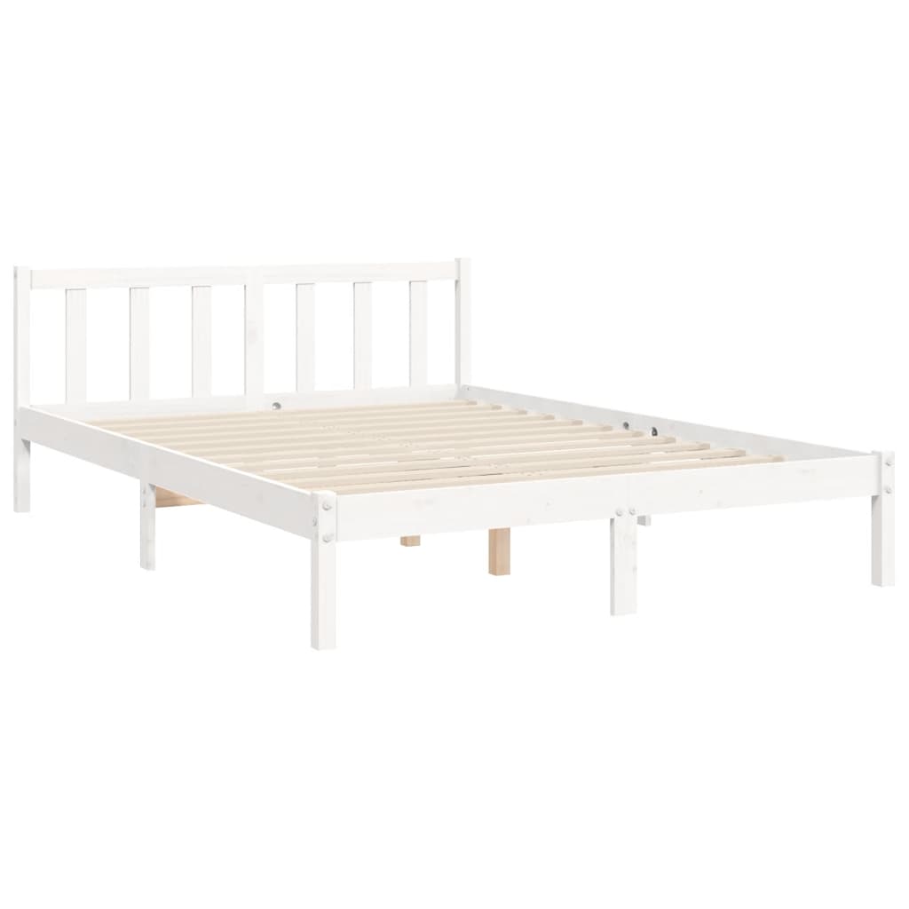 Cadre de lit sans matelas blanc 120x200 cm bois de pin massif - XIOS