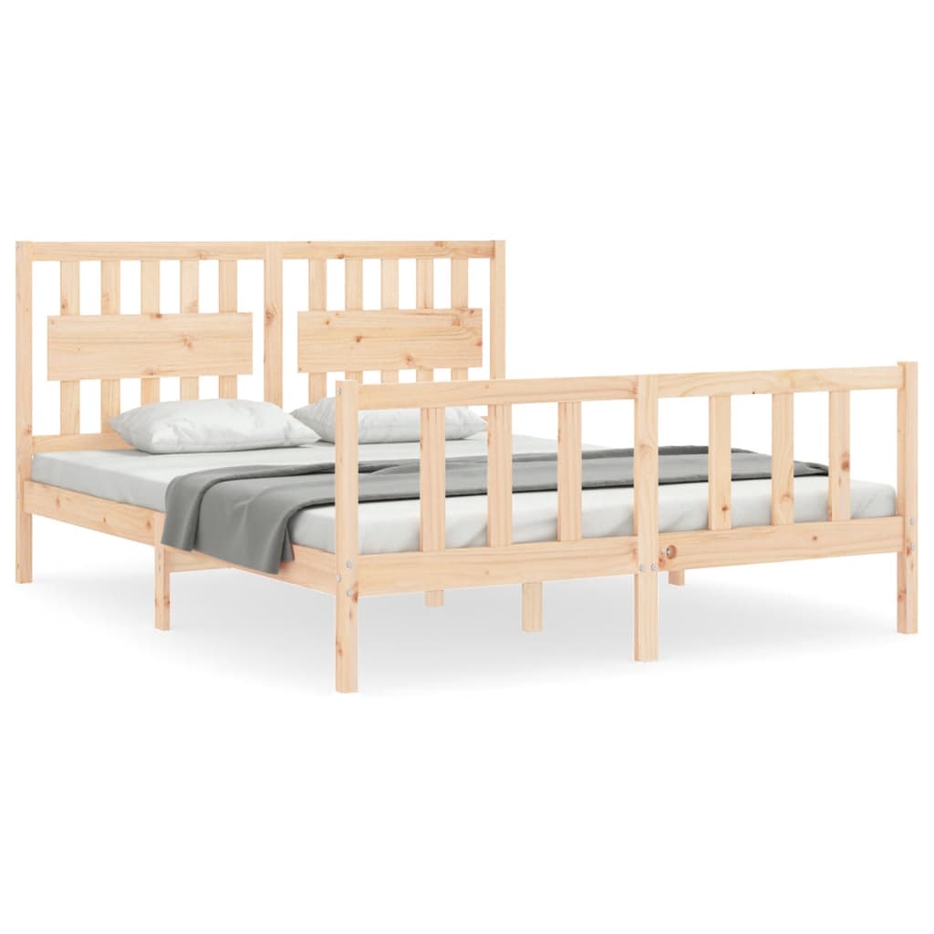 Cadre de lit sans matelas 160x200 cm bois massif de pin - XIOS
