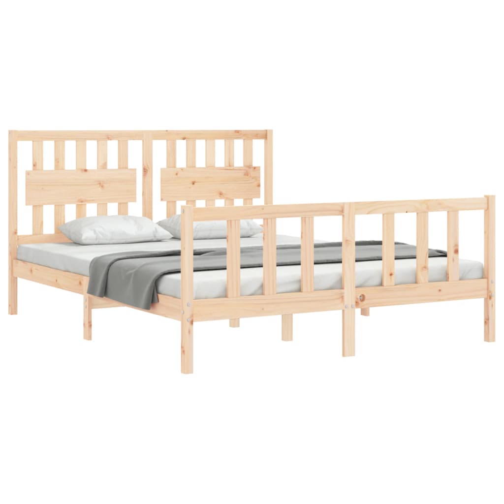 Cadre de lit sans matelas 160x200 cm bois massif de pin - XIOS
