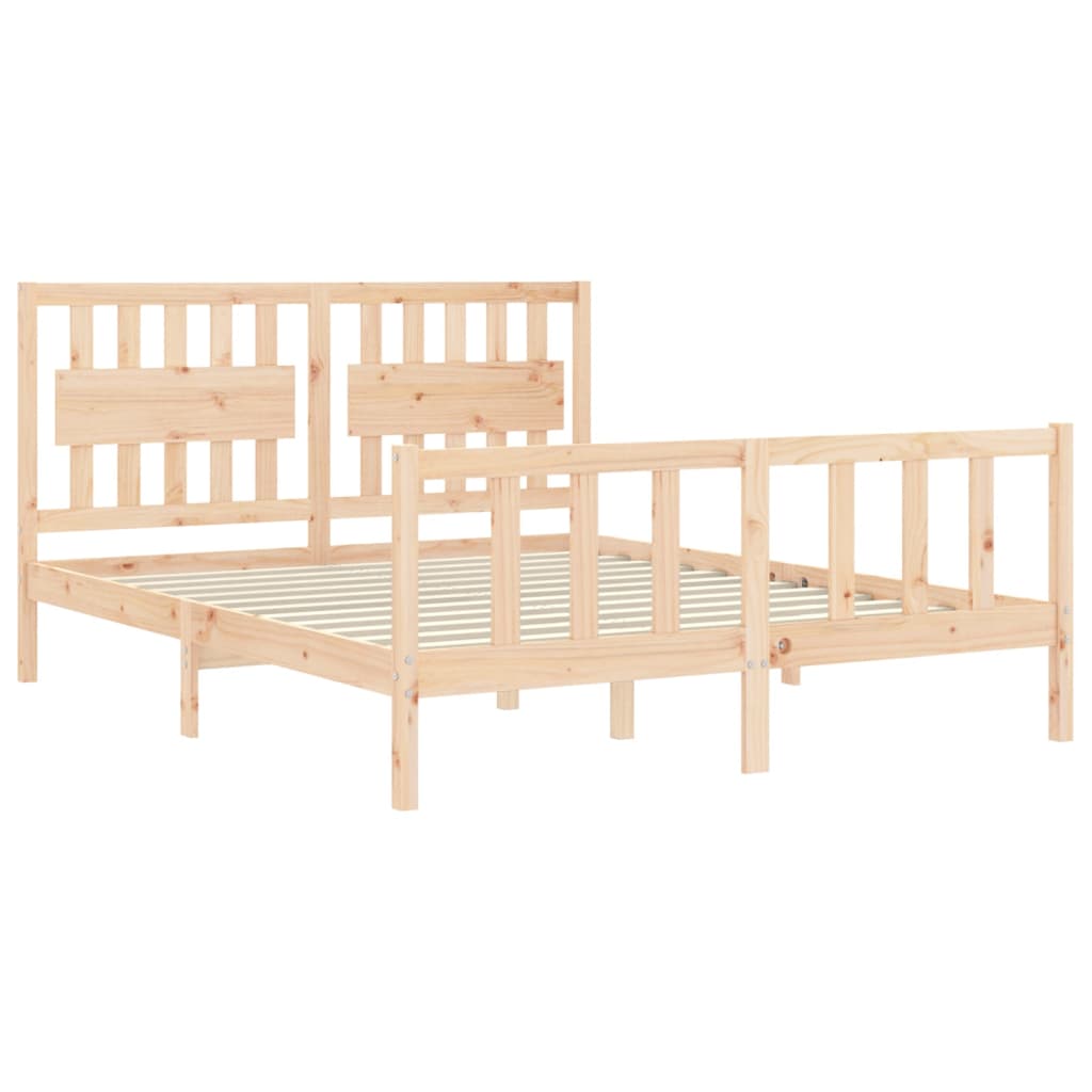 Cadre de lit sans matelas 160x200 cm bois massif de pin - XIOS