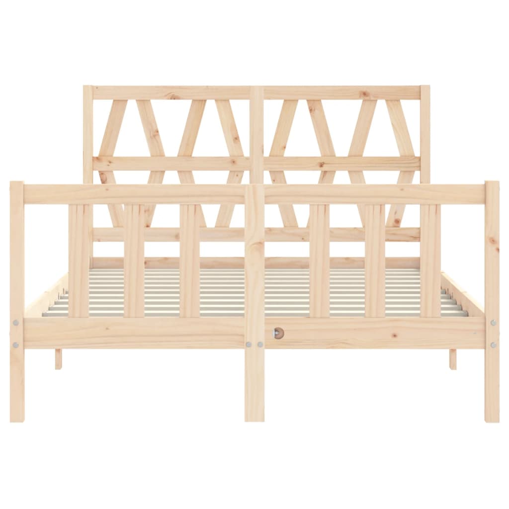 Cadre de lit sans matelas 140x190 cm bois de pin massif - XIOS
