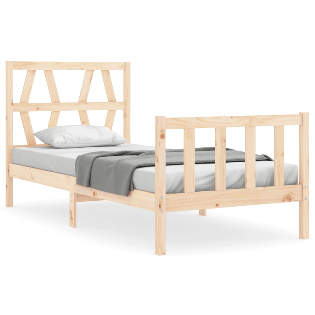 Cadre de lit sans matelas 90x200 cm bois de pin massif - XIOS