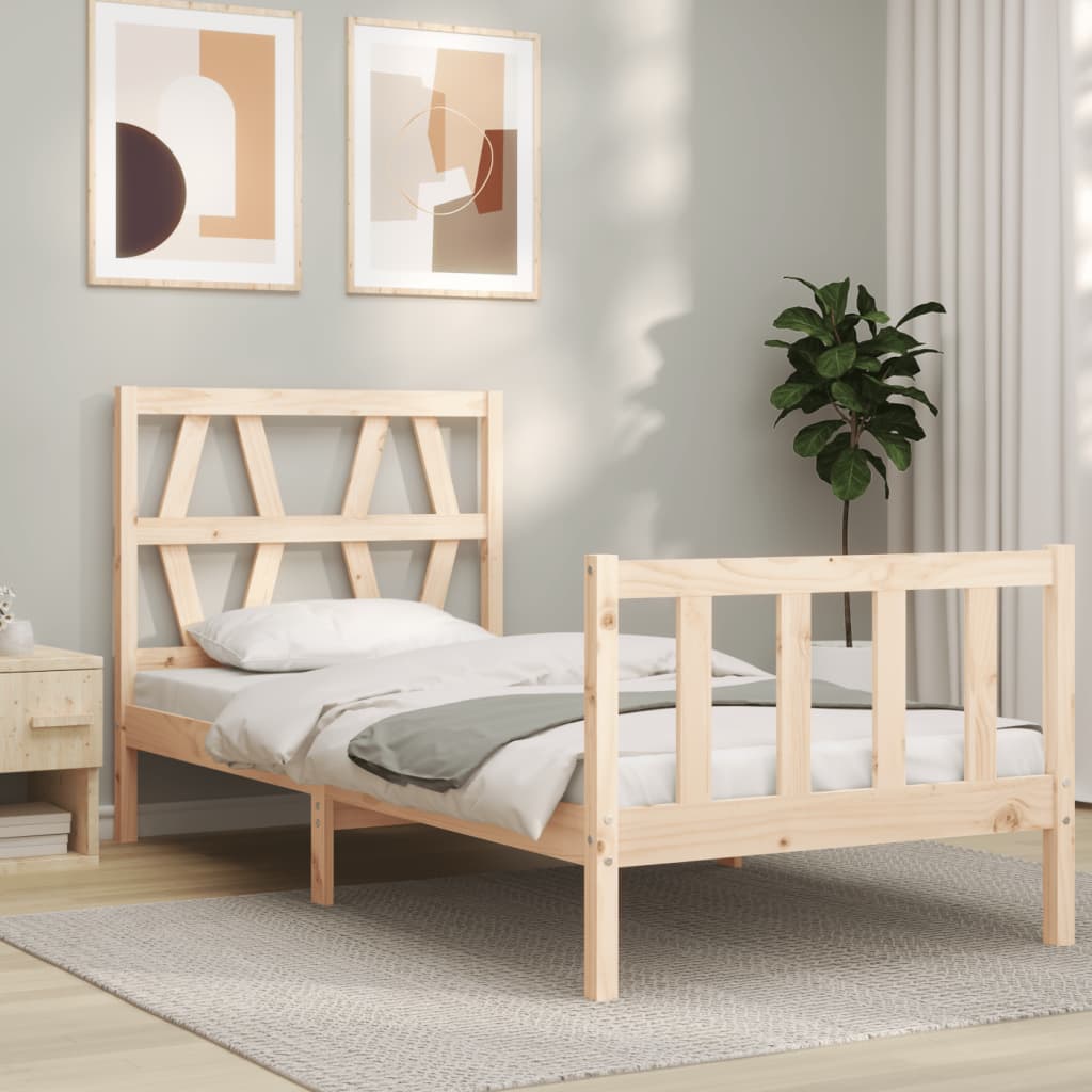 Cadre de lit sans matelas 90x200 cm bois de pin massif - XIOS