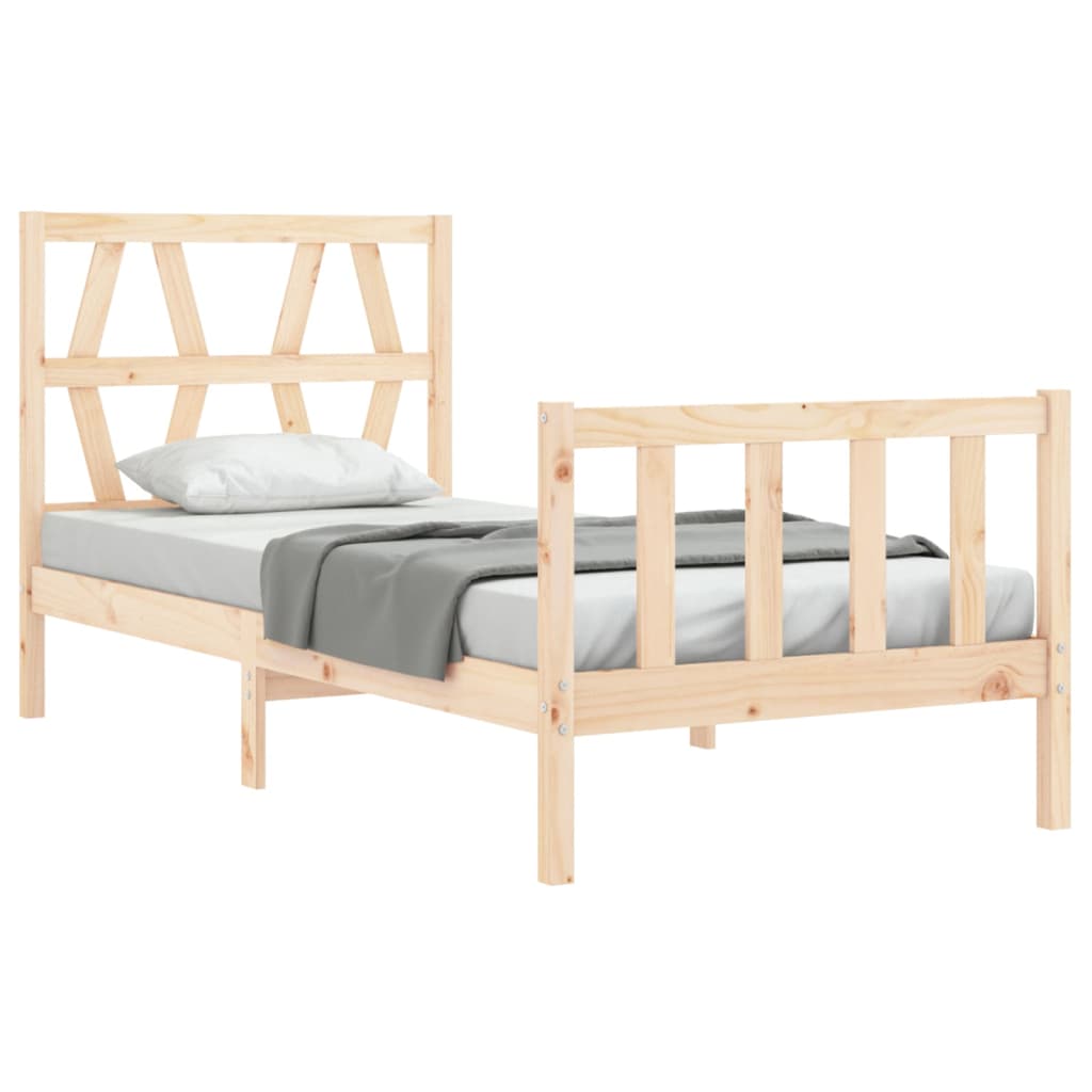 Cadre de lit sans matelas 90x200 cm bois de pin massif - XIOS
