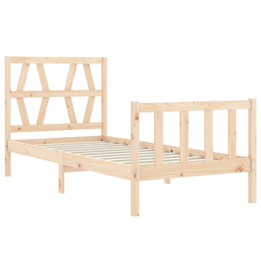 Cadre de lit sans matelas 90x200 cm bois de pin massif - XIOS