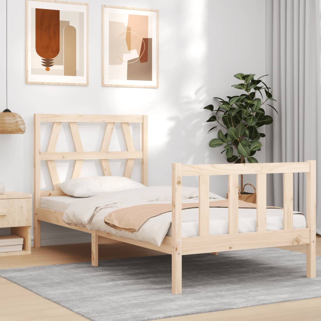 Cadre de lit sans matelas 90x200 cm bois de pin massif - XIOS