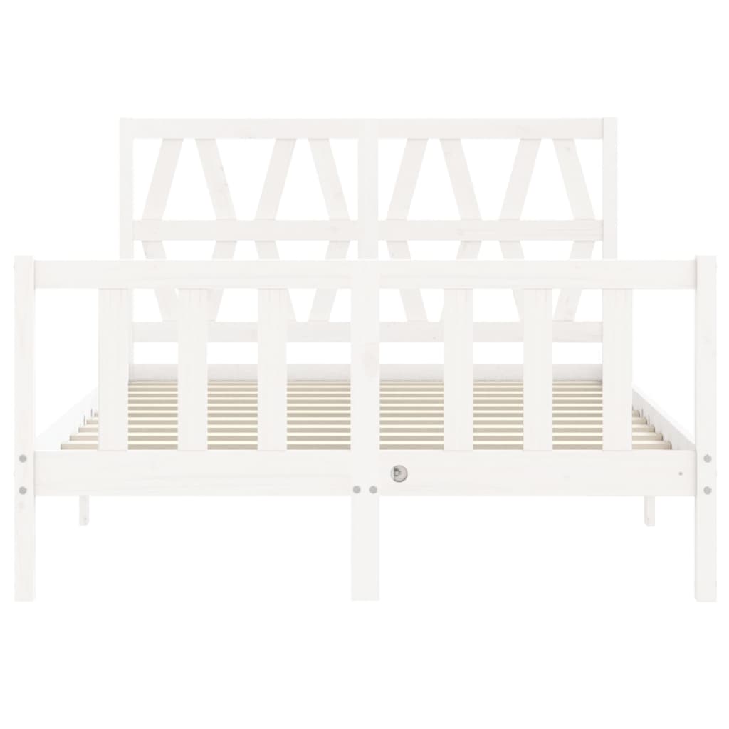 Cadre de lit sans matelas blanc 120x200 cm bois de pin massif - XIOS