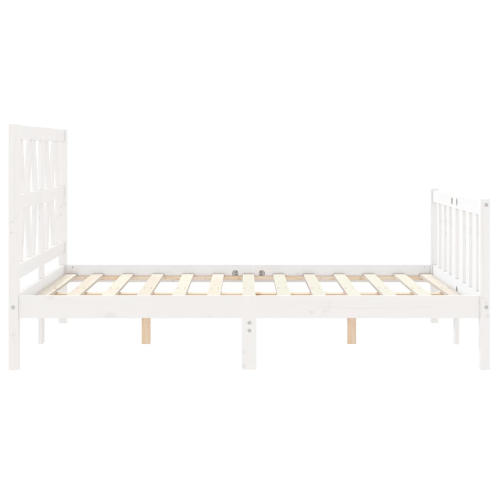 Cadre de lit sans matelas blanc 120x200 cm bois de pin massif - XIOS
