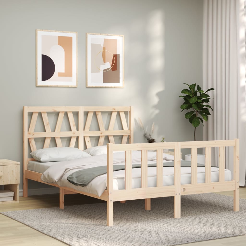 Cadre de lit sans matelas 140x200 cm bois massif de pin - XIOS