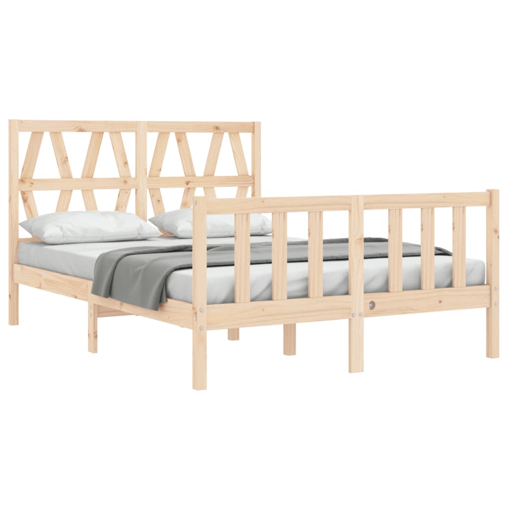 Cadre de lit sans matelas 140x200 cm bois massif de pin - XIOS
