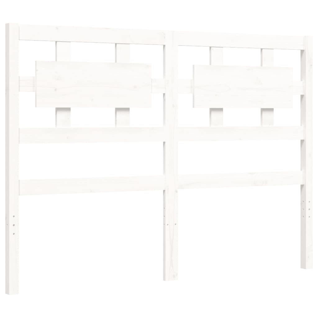 Cadre de lit sans matelas blanc bois de pin massif - XIOS
