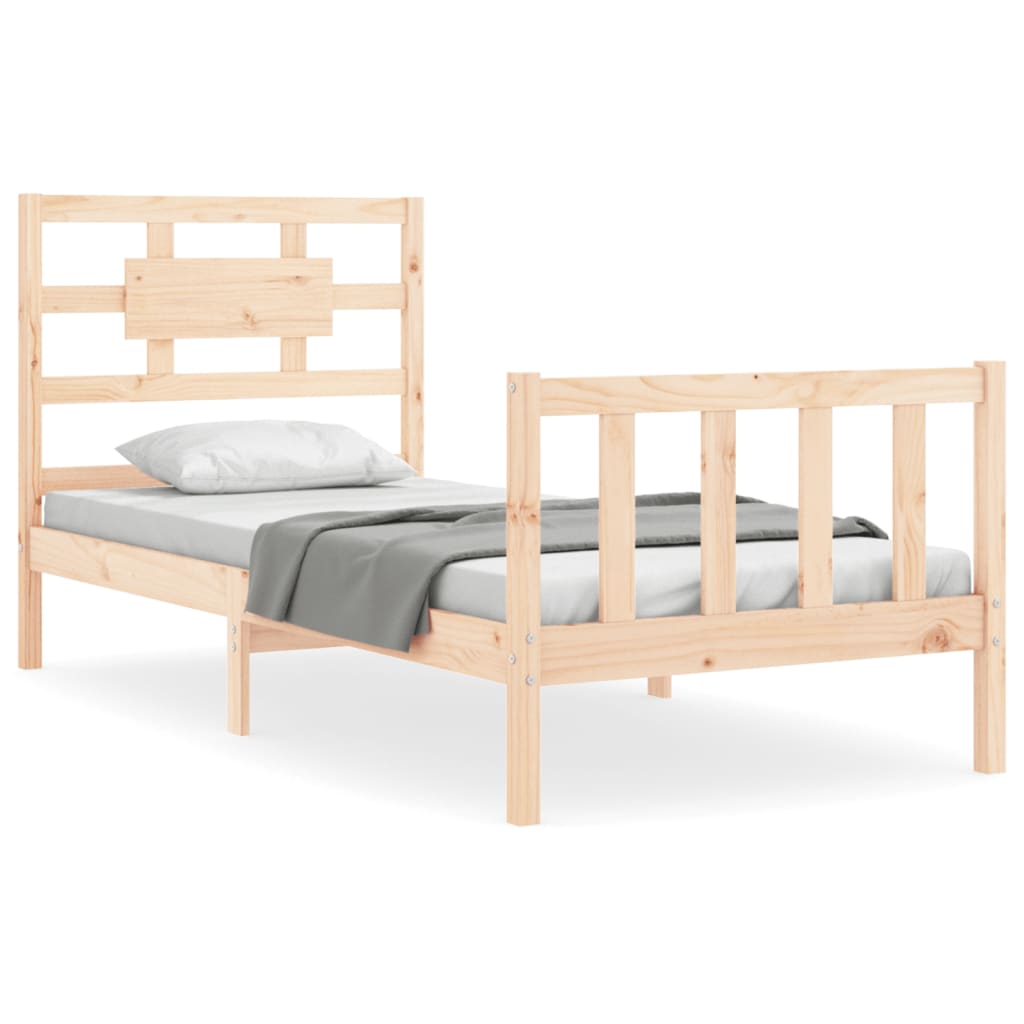 Cadre de lit sans matelas 90x200 cm bois de pin massif - XIOS