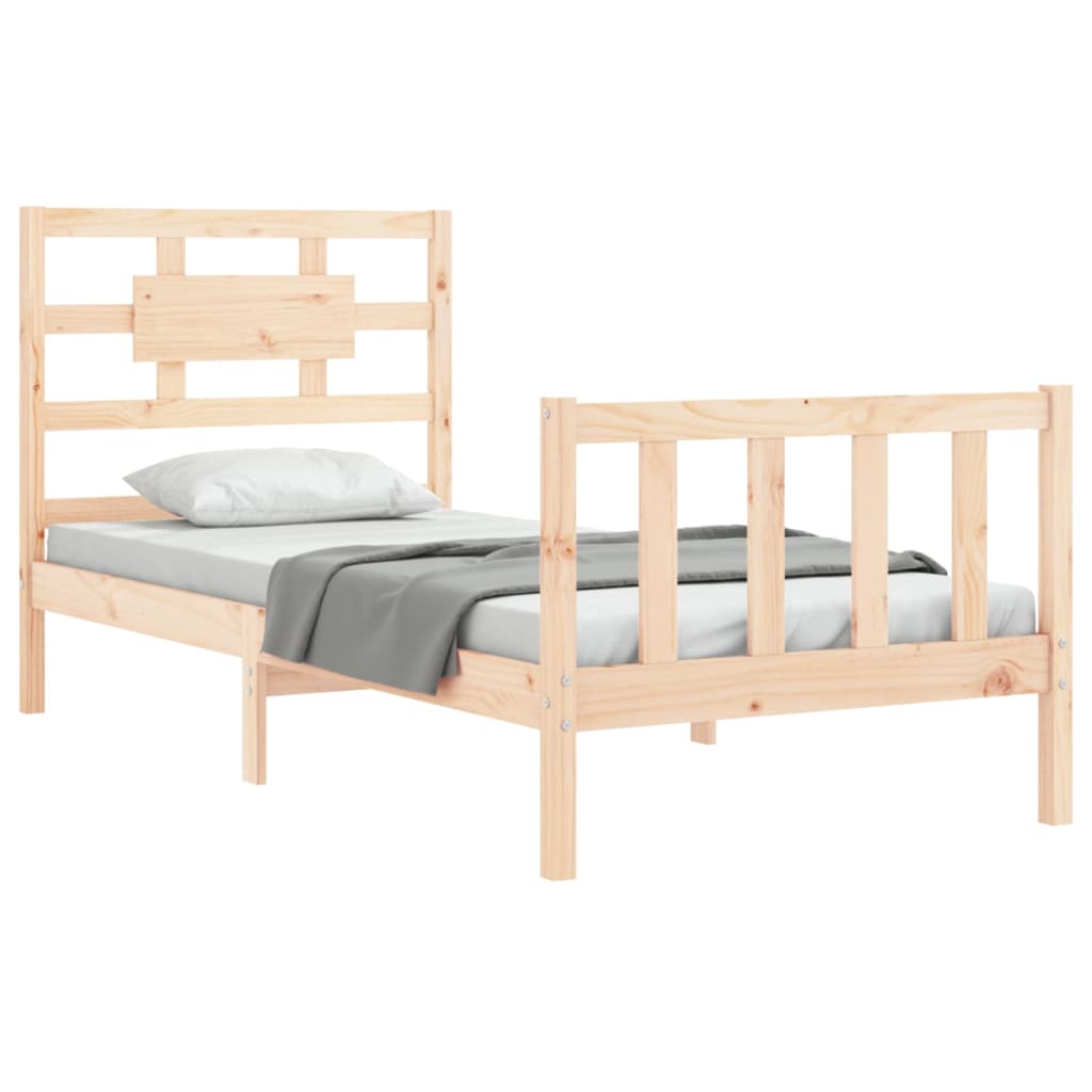 Cadre de lit sans matelas 90x200 cm bois de pin massif - XIOS