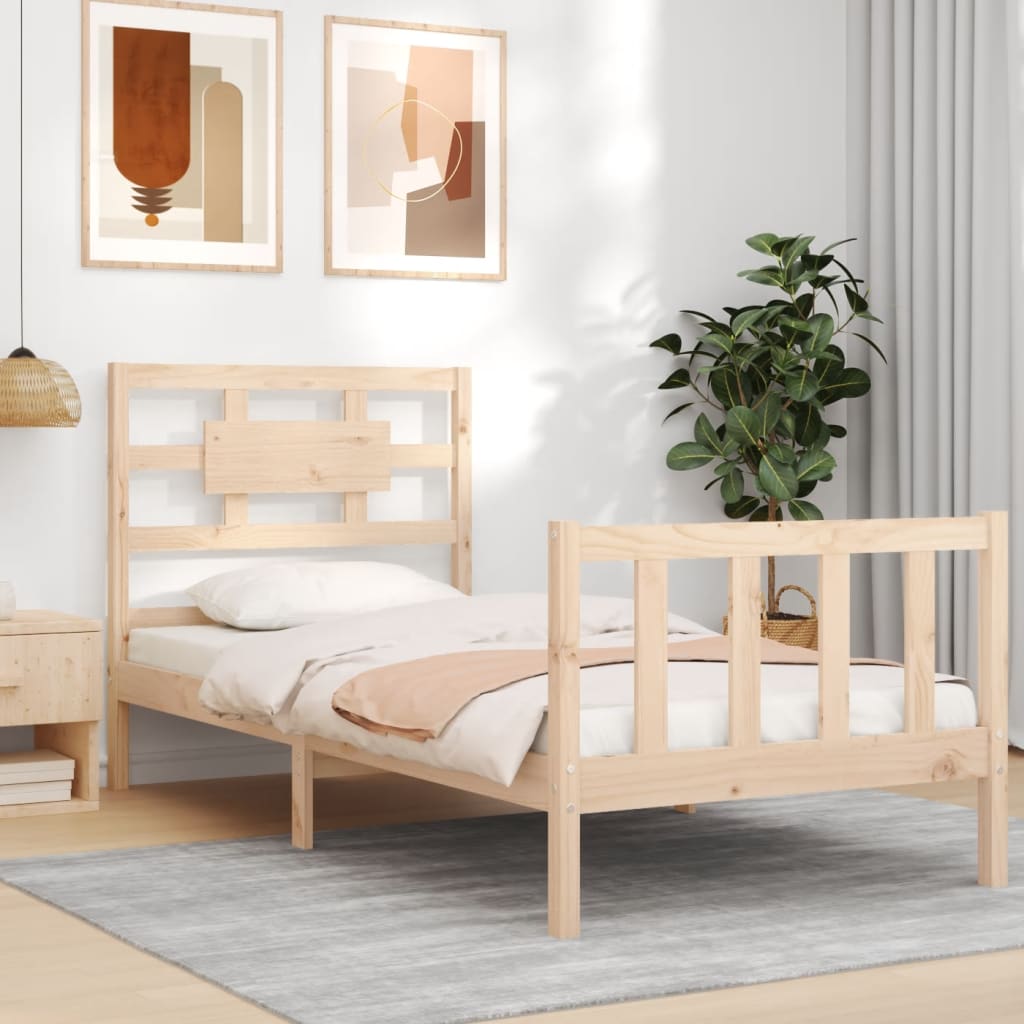 Cadre de lit sans matelas 90x200 cm bois de pin massif - XIOS