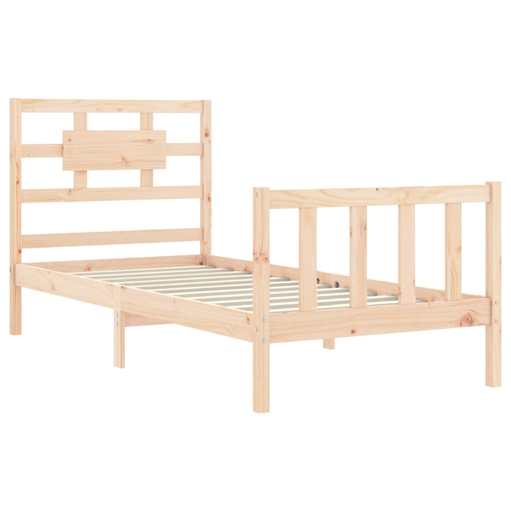 Cadre de lit sans matelas 90x200 cm bois de pin massif - XIOS