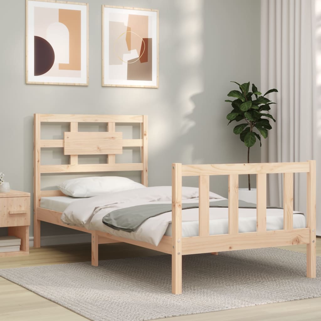 Cadre de lit sans matelas 90x200 cm bois de pin massif - XIOS