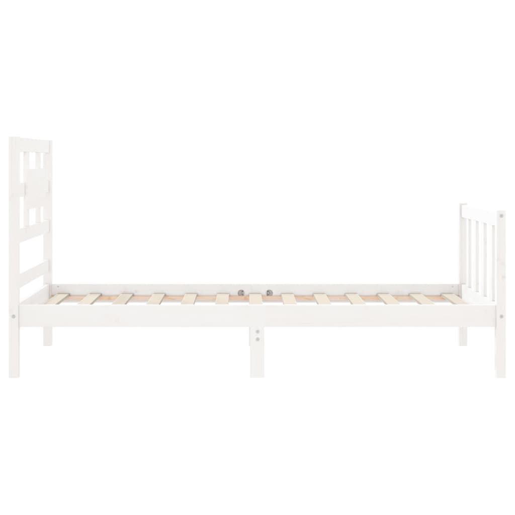 Cadre de lit sans matelas blanc 90x200 cm bois de pin massif - XIOS
