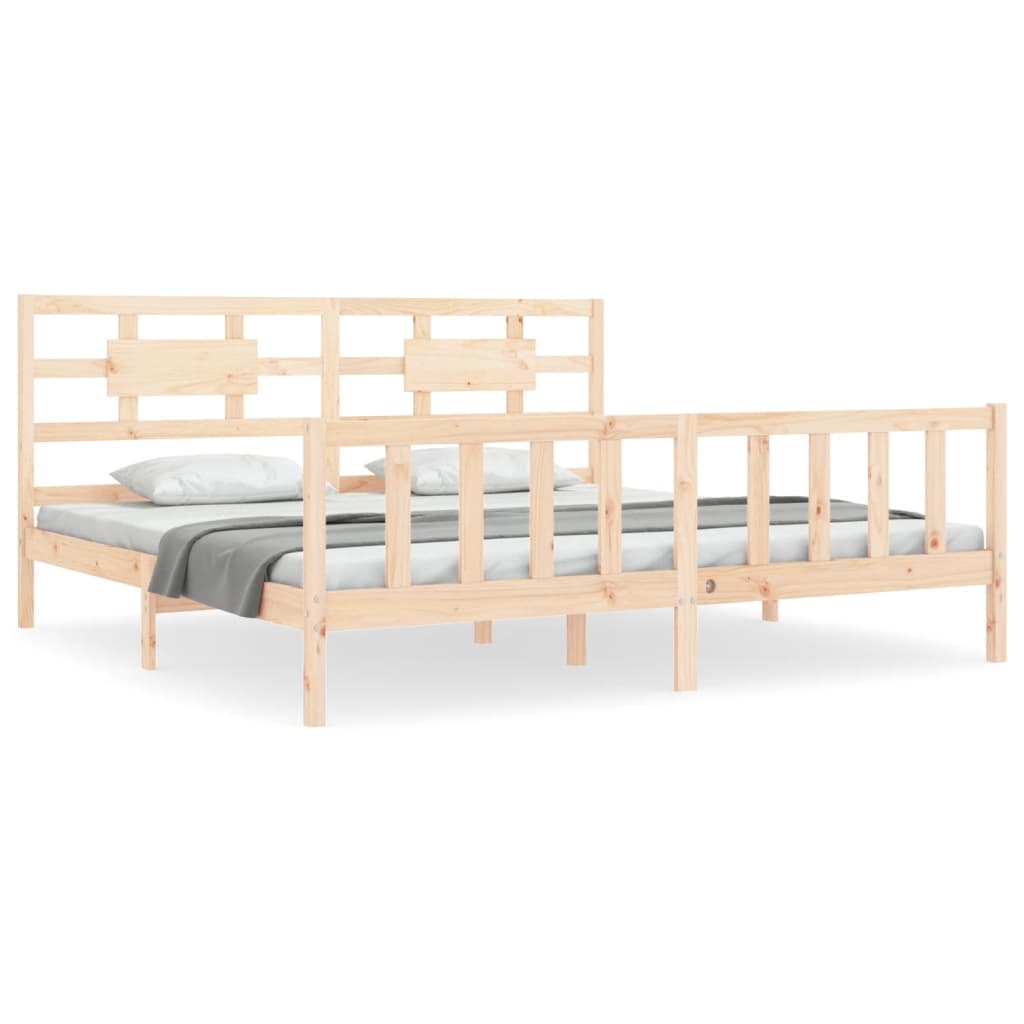 Cadre de lit sans matelas 200x200 cm bois massif de pin - XIOS
