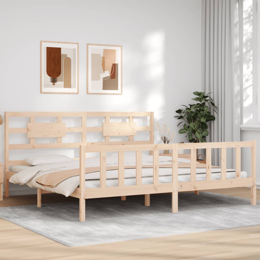 Cadre de lit sans matelas 200x200 cm bois massif de pin - XIOS