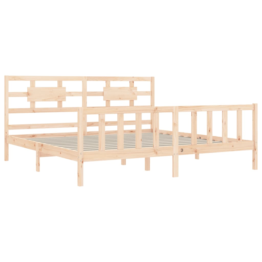 Cadre de lit sans matelas 200x200 cm bois massif de pin - XIOS