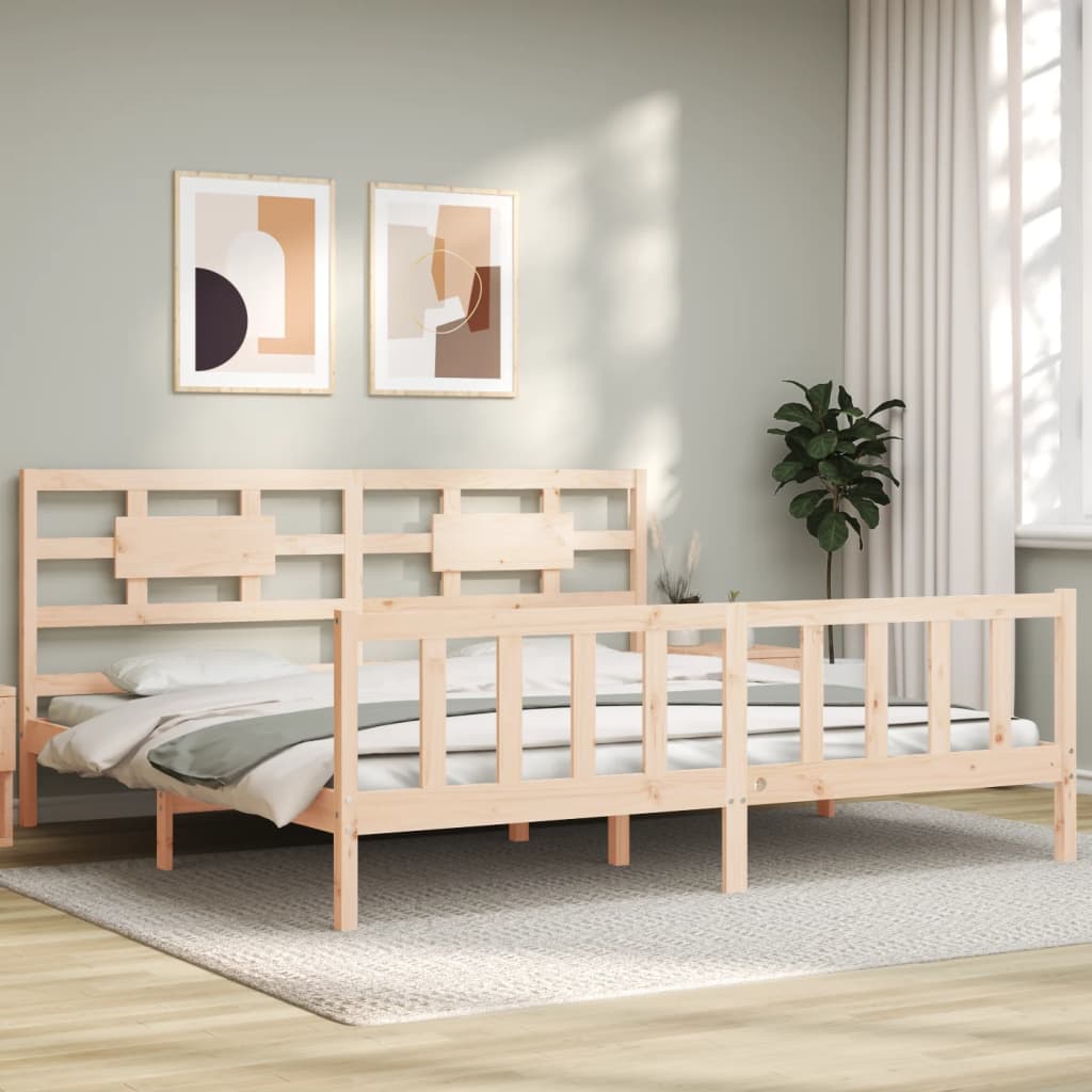 Cadre de lit sans matelas 200x200 cm bois massif de pin - XIOS