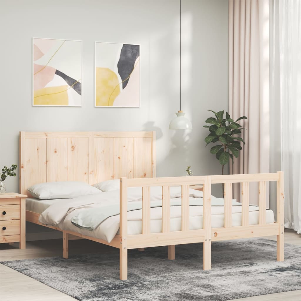 Cadre de lit sans matelas 140x190 cm bois de pin massif - XIOS
