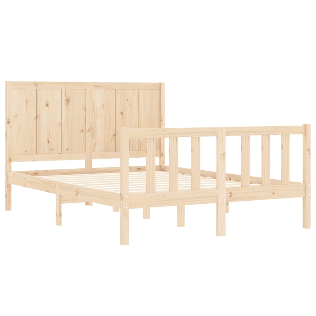 Cadre de lit sans matelas 140x190 cm bois de pin massif - XIOS