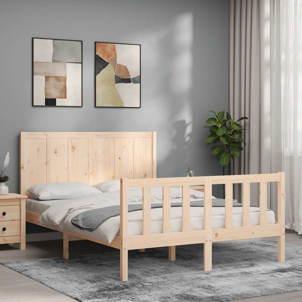 Cadre de lit sans matelas 140x190 cm bois de pin massif - XIOS
