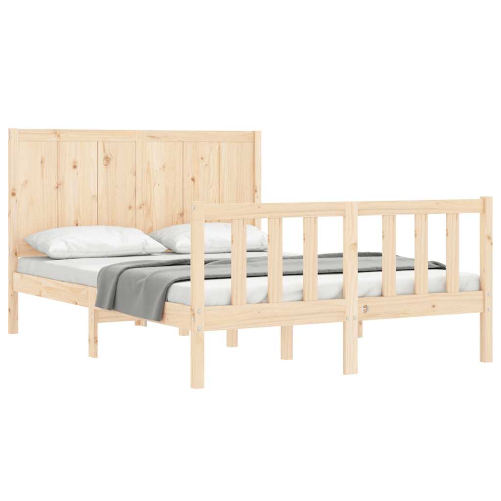 Cadre de lit sans matelas 140x200 cm bois massif de pin - XIOS