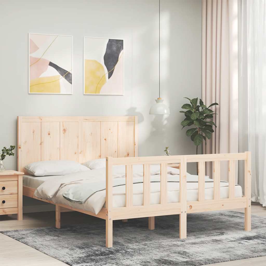 Cadre de lit sans matelas 140x200 cm bois massif de pin - XIOS
