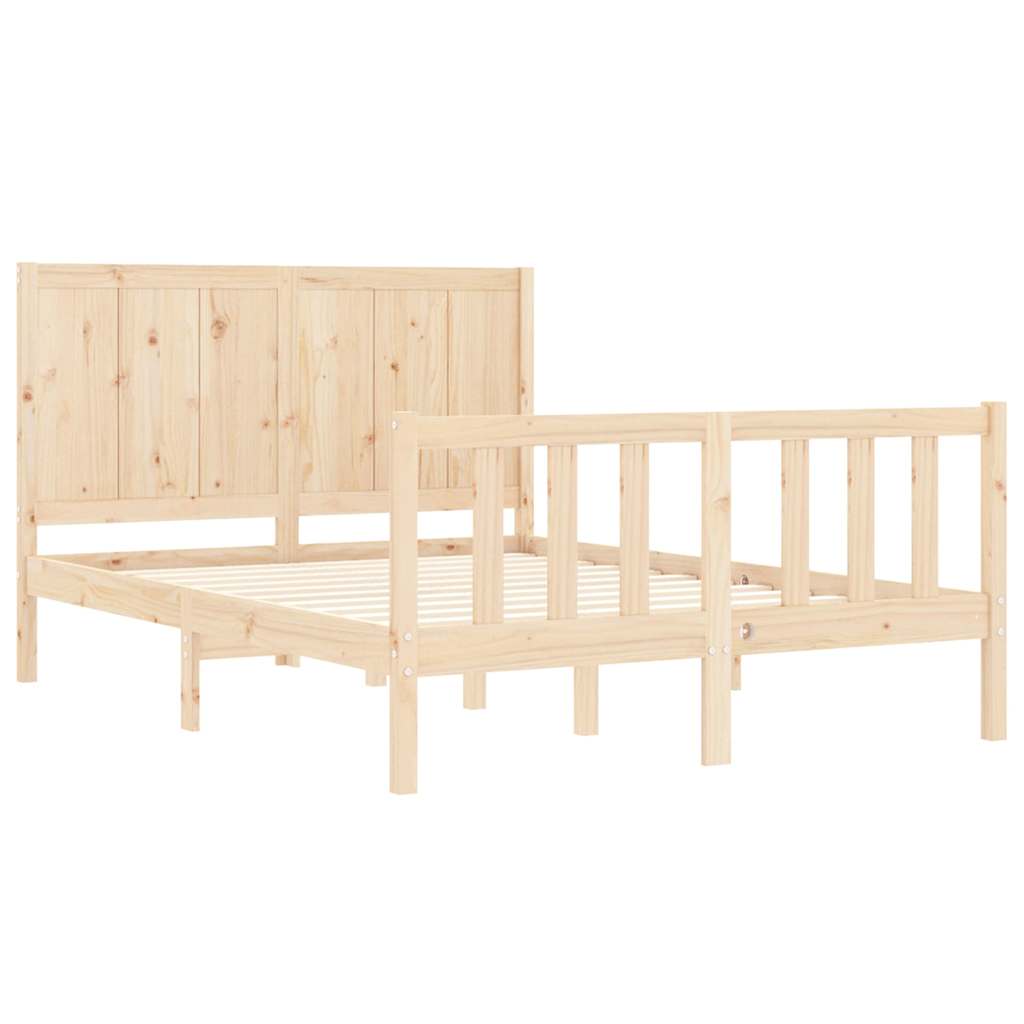Cadre de lit sans matelas 140x200 cm bois massif de pin - XIOS