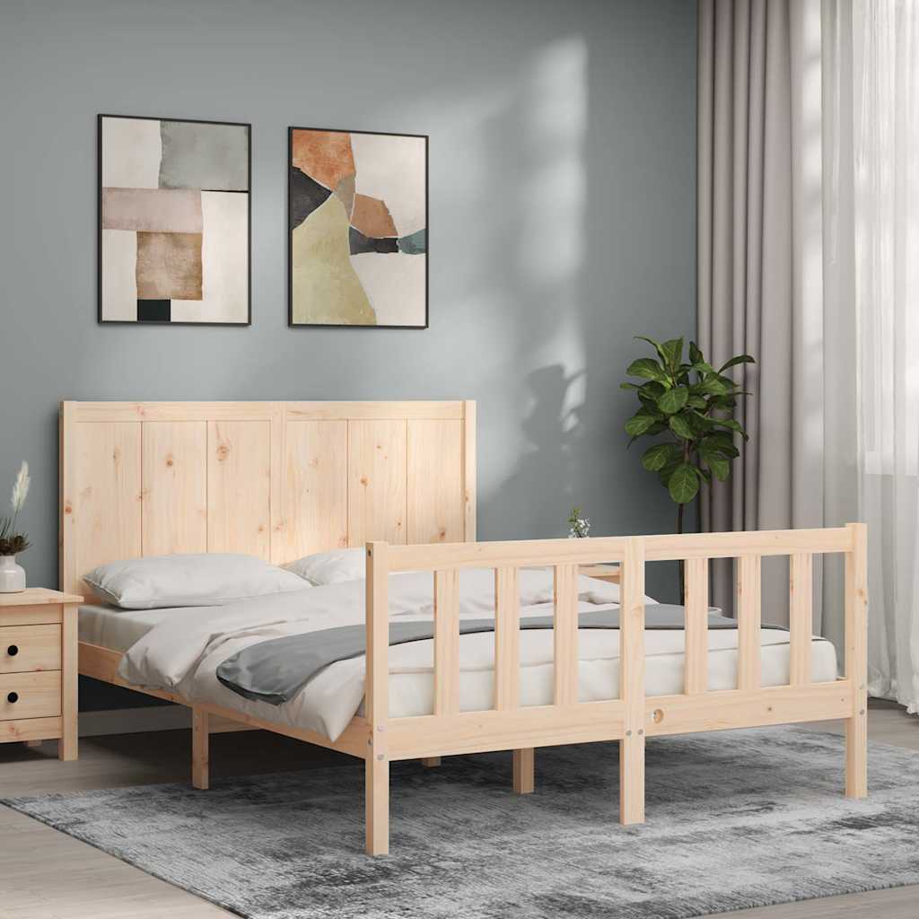 Cadre de lit sans matelas 140x200 cm bois massif de pin - XIOS