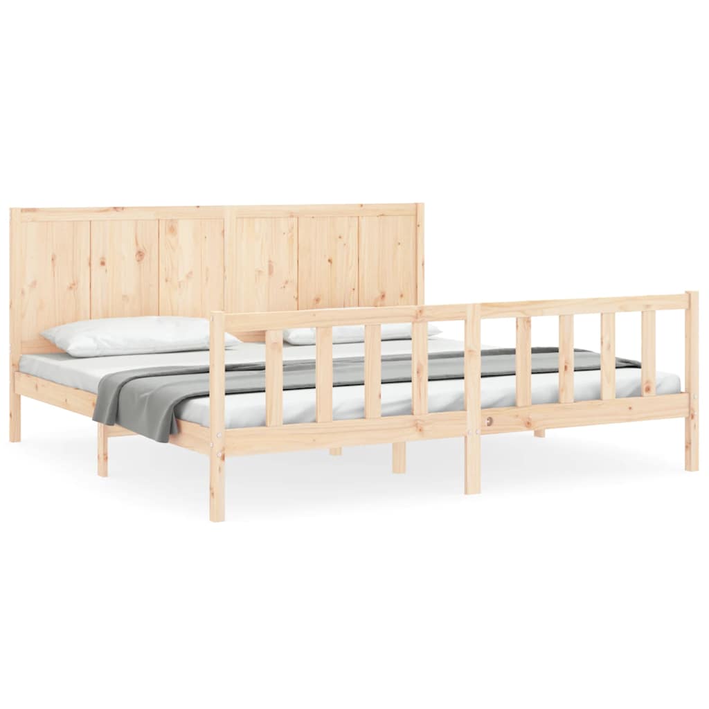 Cadre de lit sans matelas 200x200 cm bois massif de pin - XIOS