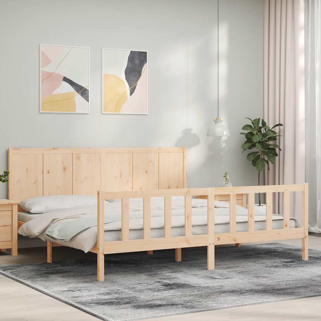 Cadre de lit sans matelas 200x200 cm bois massif de pin - XIOS