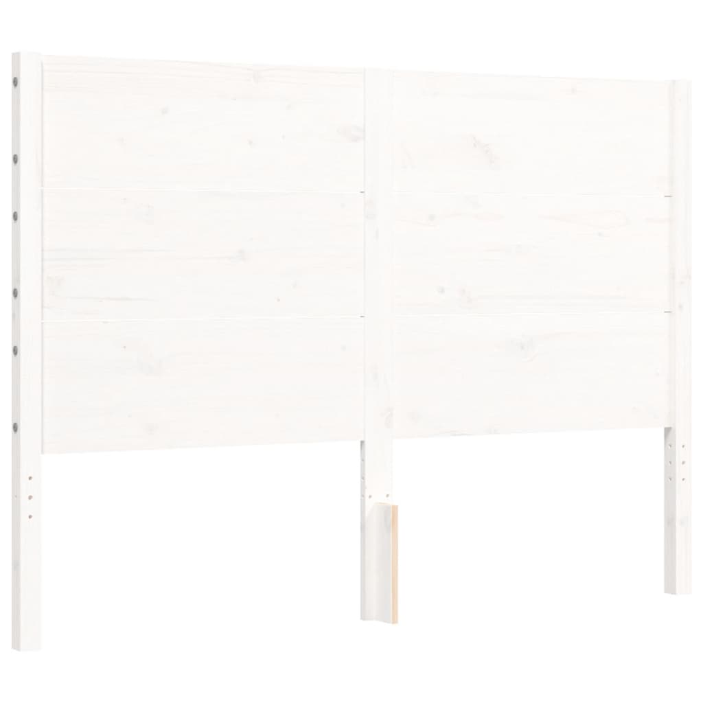 Cadre de lit sans matelas blanc 140x190 cm bois de pin massif - XIOS